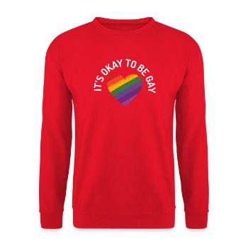 Es ist in Ordnung, schwul zu sein - Unisex Pullover - Rot - Vorne - Alina (178cm) & Michal (187cm)