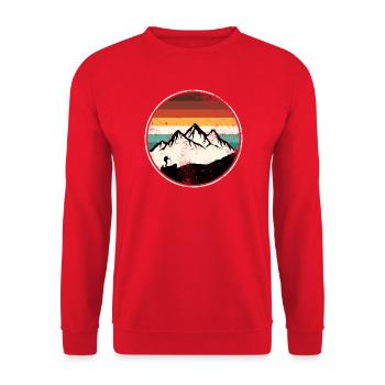 Retro Peak Trail Circle - Unisex Sweatshirt - red - Front - Alina (178cm) & Michal (187cm)