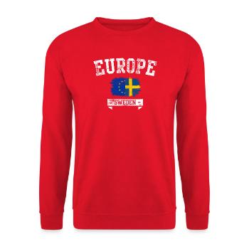 Schweden Europa Flagge - Unisex Pullover - Rot - Vorne - Alina (178cm) & Michal (187cm)