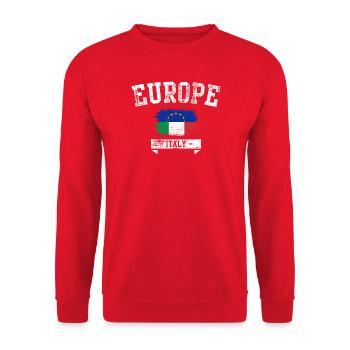 Europe Italy Brush Flag - Unisex Sweatshirt - red - Front - Alina (178cm) & Michal (187cm)