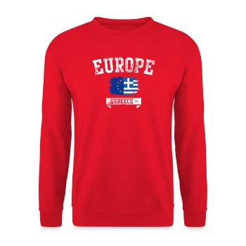 Fusion du drapeau Europe Grecque - Sweat-shirt Unisexe - rouge - Devant - Alina (178cm) & Michal (187cm)