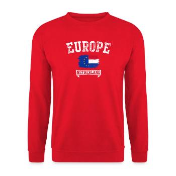 Europe Pays-Bas Drapeau Grunge - Sweat-shirt Unisexe - rouge - Devant - Alina (178cm) & Michal (187cm)
