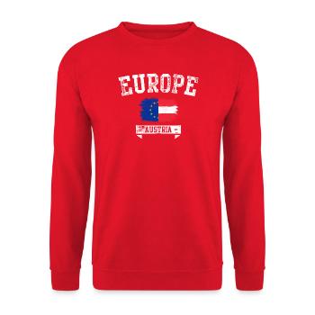 EuropeFlag Austria Brush - Unisex Sweatshirt - red - Front - Alina (178cm) & Michal (187cm)