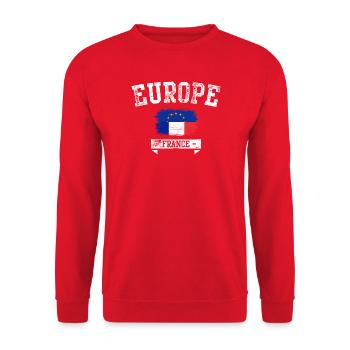 France Flag Brush Europe - Unisex Sweatshirt - red - Front - Alina (178cm) & Michal (187cm)