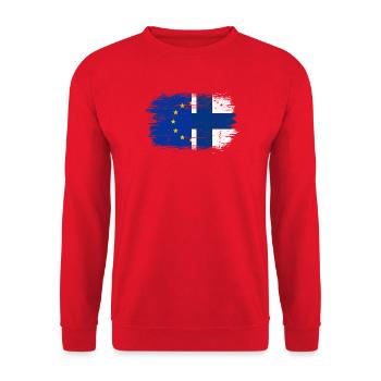 EU Stars Finnish Cross Fusion - Unisex Sweatshirt - red - Front - Alina (178cm) & Michal (187cm)