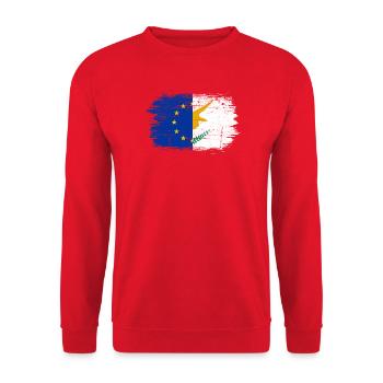 EU Unity Hand Flag Art - Unisex Sweatshirt - red - Front - Alina (178cm) & Michal (187cm)