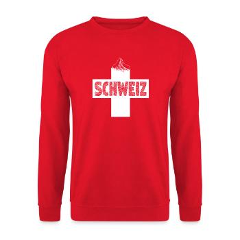 Matterhorn - Zermatt - Schweizer - Berg - Fans - Unisex Pullover - Rot - Vorne - Alina (178cm) & Michal (187cm)