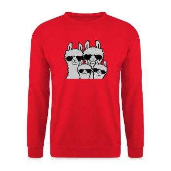 Lama Family Parents Child - Unisex Sweatshirt - red - Front - Alina (178cm) & Michal (187cm)