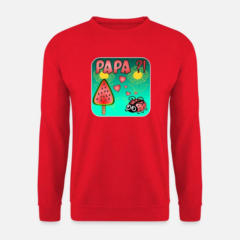 Wassermelonen Eiscreme - PAPA MARIENKÄFER - Unisex Pullover - Rot