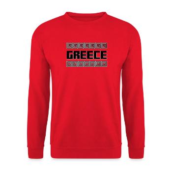 Greece Country Islands Hellas Symbol Gift - Unisex Sweatshirt - red - Front - Alina (178cm) & Michal (187cm)