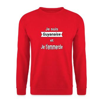 Je suis Guyanaise et je t'emmerde - Sweat-shirt Unisexe - rouge - Devant - Alina (178cm) & Michal (187cm)