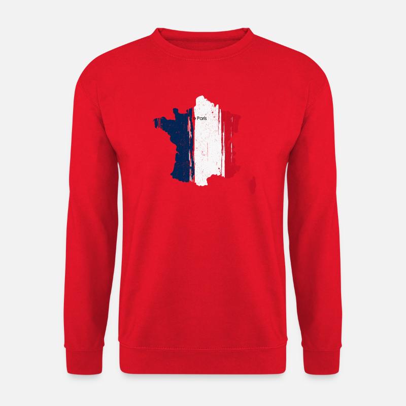 Paris Pinselstrich Flagge Frankreich - Unisex Pullover - Rot