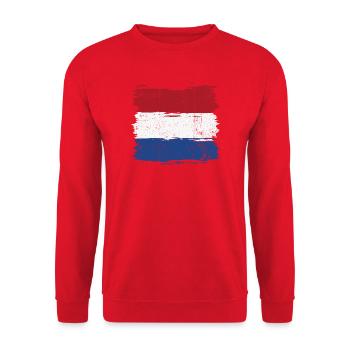 Pinselstrich Holländische Flagge - Unisex Pullover - Rot - Vorne - Alina (178cm) & Michal (187cm)