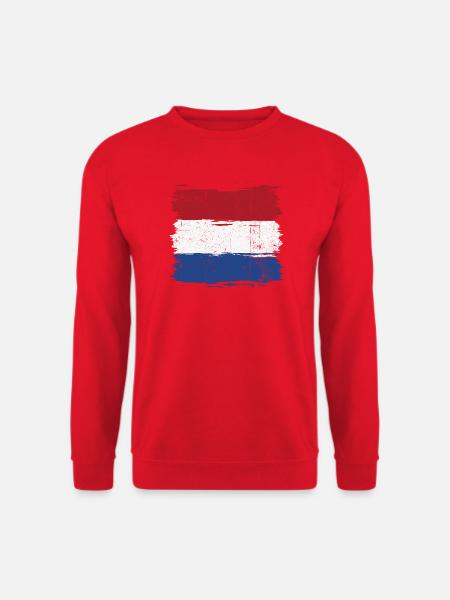 Pinselstrich Holländische Flagge - Unisex Pullover - Rot