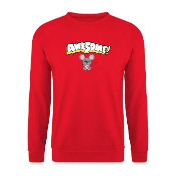 Großartiger Maus-Cartoon-Cheer - Unisex Pullover - Rot - Vorne - Alina (178cm) & Michal (187cm)
