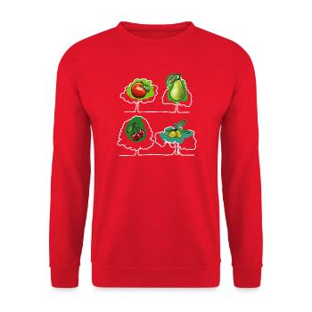 Apple, Pear, Cherry - Unisex Sweatshirt - red - Front - Alina (178cm) & Michal (187cm)
