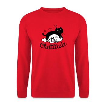 Chatitude, drôle de chat ! humour chat paresseux - Sweat-shirt Unisexe - rouge - Devant - Alina (178cm) & Michal (187cm)