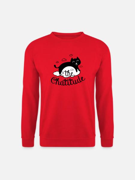 Chatitude, drôle de chat ! humour chat paresseux - Sweat-shirt Unisexe - rouge