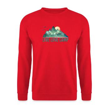Live Liebescamp - Unisex Pullover - Rot - Vorne - Alina (178cm) & Michal (187cm)