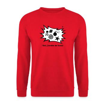 Effectivement, J'arrête de fumer... - Sweat-shirt Unisexe - rouge - Devant - Alina (178cm) & Michal (187cm)