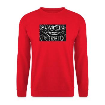 Plastic is not fantastic - Sweat-shirt Unisexe - rouge - Devant - Alina (178cm) & Michal (187cm)