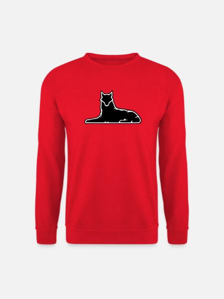 Minimalist Wolf Silhouette Design - Unisex Sweatshirt - red