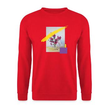 Blumenstrauß Aquarell im Pastelllook - Unisex Pullover - Rot - Vorne - Alina (178cm) & Michal (187cm)