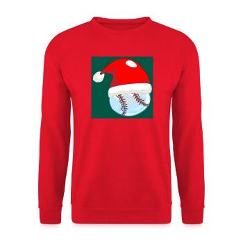 WEIHNACHTEN BASEBALL - Unisex Pullover - Rot - Vorne - Alina (178cm) & Michal (187cm)