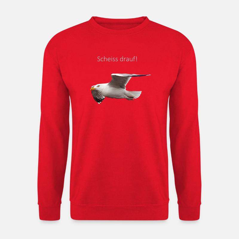 Möwe im Flug Spruch - Unisex Pullover - Rot