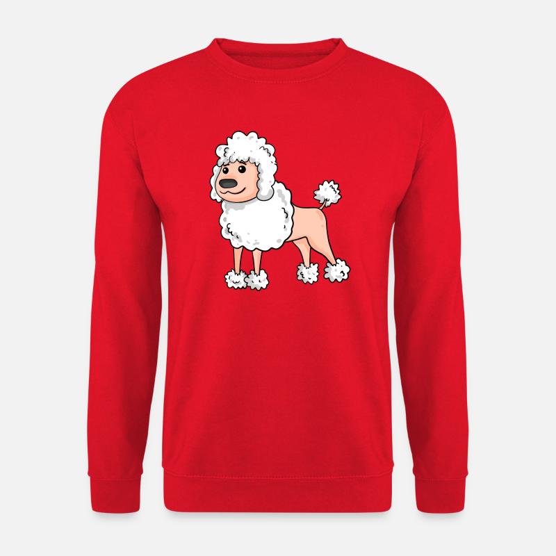 Pudel Weiß Hunderasse - Unisex Pullover - Rot
