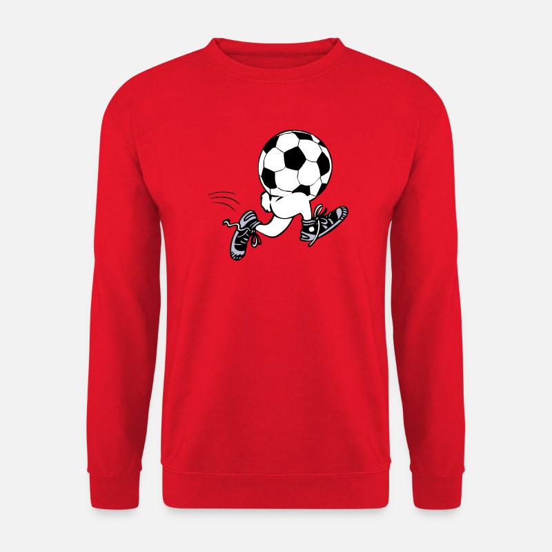 Soccer-Men | laufender Fussball - Unisex Pullover - Rot