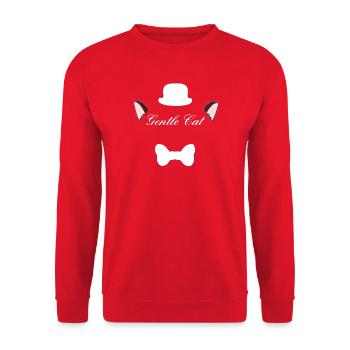 Gentle Cat, Ohren, lustige Tees - Unisex Pullover - Rot - Vorne - Alina (178cm) & Michal (187cm)