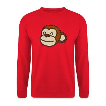 Monkey Head - Unisex Sweatshirt - red - Front - Alina (178cm) & Michal (187cm)