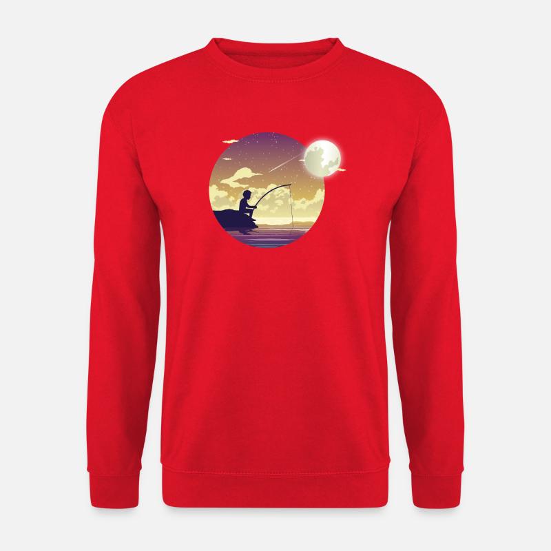 Pêcheur au clair de lune - Sweat-shirt Unisexe - rouge