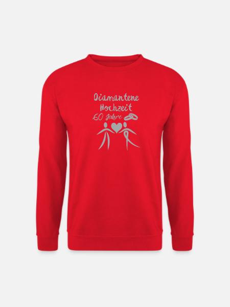Diamantene Hochzeit 60 Jahre Paar silbern - Unisex Pullover - Rot