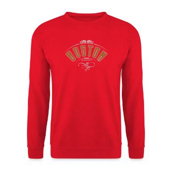 Boston Massachusetts - Unisex Pullover - Rot - Vorne - Alina (178cm) & Michal (187cm)