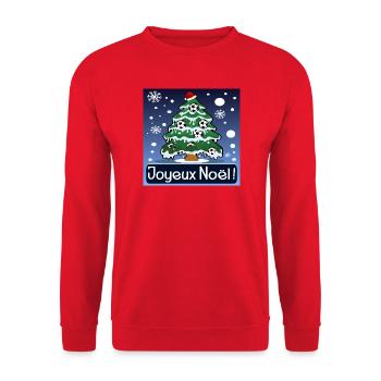 Sapin de Noël Football Festif - Sweat-shirt Unisexe - rouge - Devant - Alina (178cm) & Michal (187cm)
