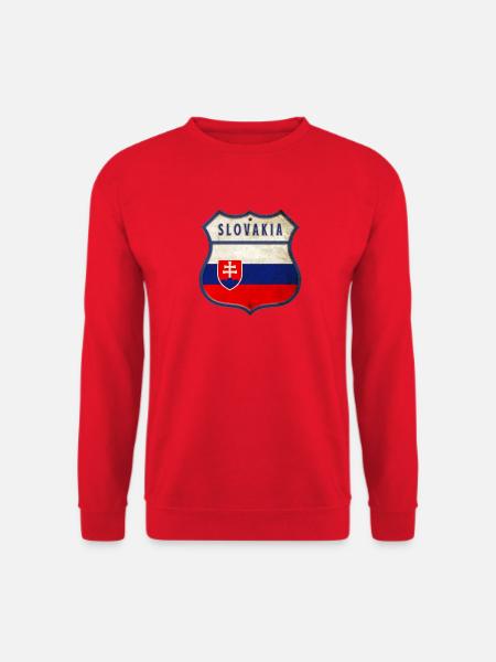 Slowakei Flaggen Wappen Design - Unisex Pullover - Rot