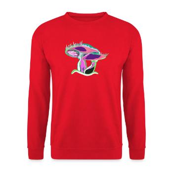 Neon Pilz Farbkunst - Unisex Pullover - Rot - Vorne - Alina (178cm) & Michal (187cm)