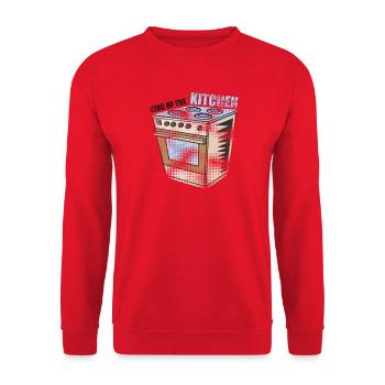 Stove - - Kitchen | King of the kitchen - Unisex Sweatshirt - red - Front - Alina (178cm) & Michal (187cm)