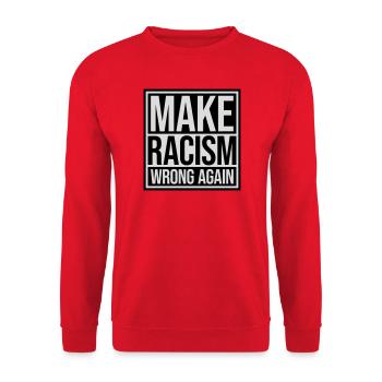 Rendre le racisme répréhensible - Sweat-shirt Unisexe - rouge - Devant - Alina (178cm) & Michal (187cm)