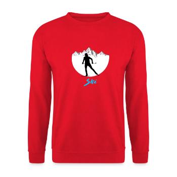 Cross-country skiing - Unisex Sweatshirt - red - Front - Alina (178cm) & Michal (187cm)