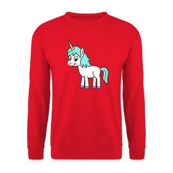 Unicorn Unicorns - Unisex Sweatshirt - red - Front - Alina (178cm) & Michal (187cm)