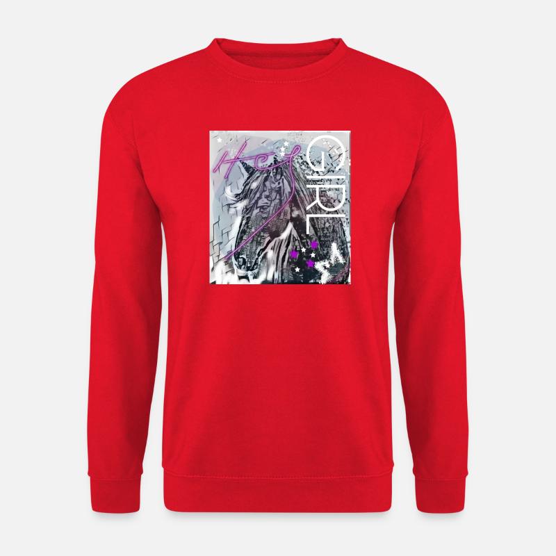 Hey Girl Horse Head - Unisex Pullover - Rot