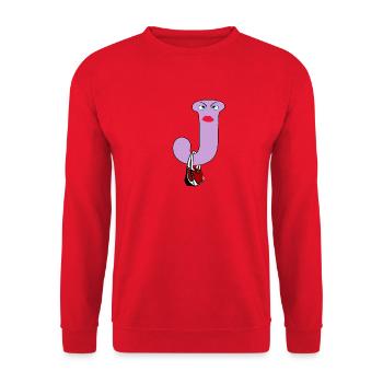 J - Unisex Sweatshirt - red - Front - Alina (178cm) & Michal (187cm)