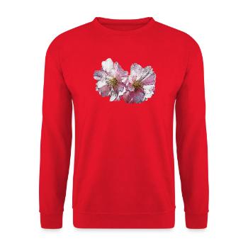 hübsche blumen fotos, japanische Kirschblüte - Unisex Pullover - Rot - Vorne - Alina (178cm) & Michal (187cm)
