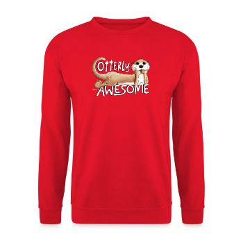 Otterly Awesome Otter Dicton Animal Motif - Sweat-shirt Unisexe - rouge - Devant - Alina (178cm) & Michal (187cm)