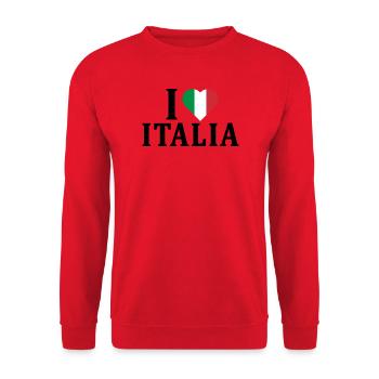 t-shirt I love Italy flag t-shirt gift - Unisex Sweatshirt - red - Front - Alina (178cm) & Michal (187cm)