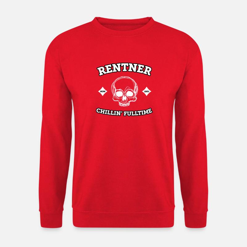 Rentner - Chillin’ FullTime (white) - Unisex Pullover - Rot
