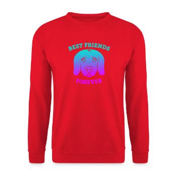 Dogs - Best Friends Forever (Verlauf) - Unisex Pullover - Rot - Vorne - Alina (178cm) & Michal (187cm)